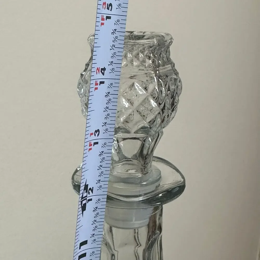 Vintage Anchor Hocking Wexford Crystal Glass Decanter With Stopper